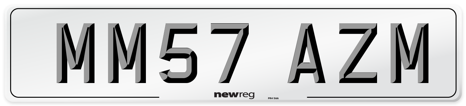 MM57 AZM Number Plate from New Reg